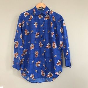 Vintage Diane Von Furstenberg Blouse Cowgirl Print